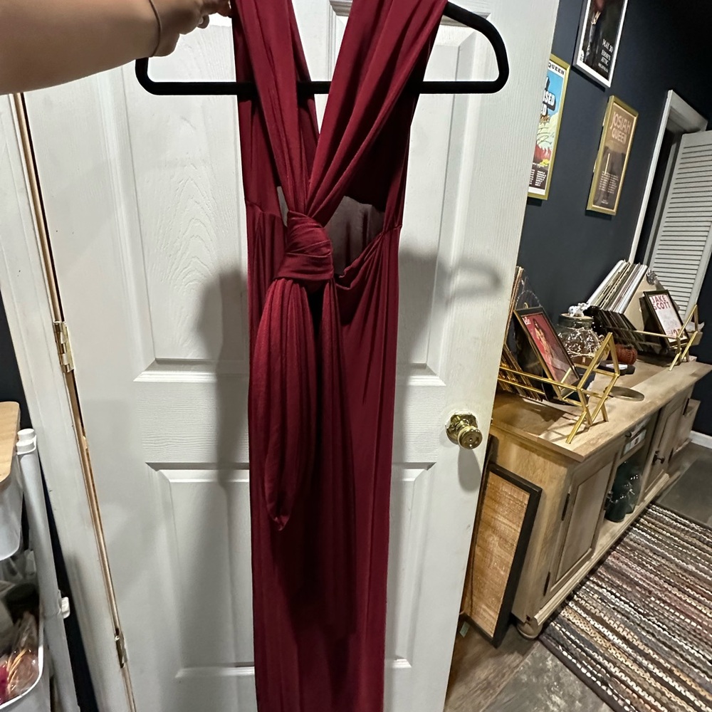 Lulu's Deep Red Maxi Dress - Picture 2 of 3